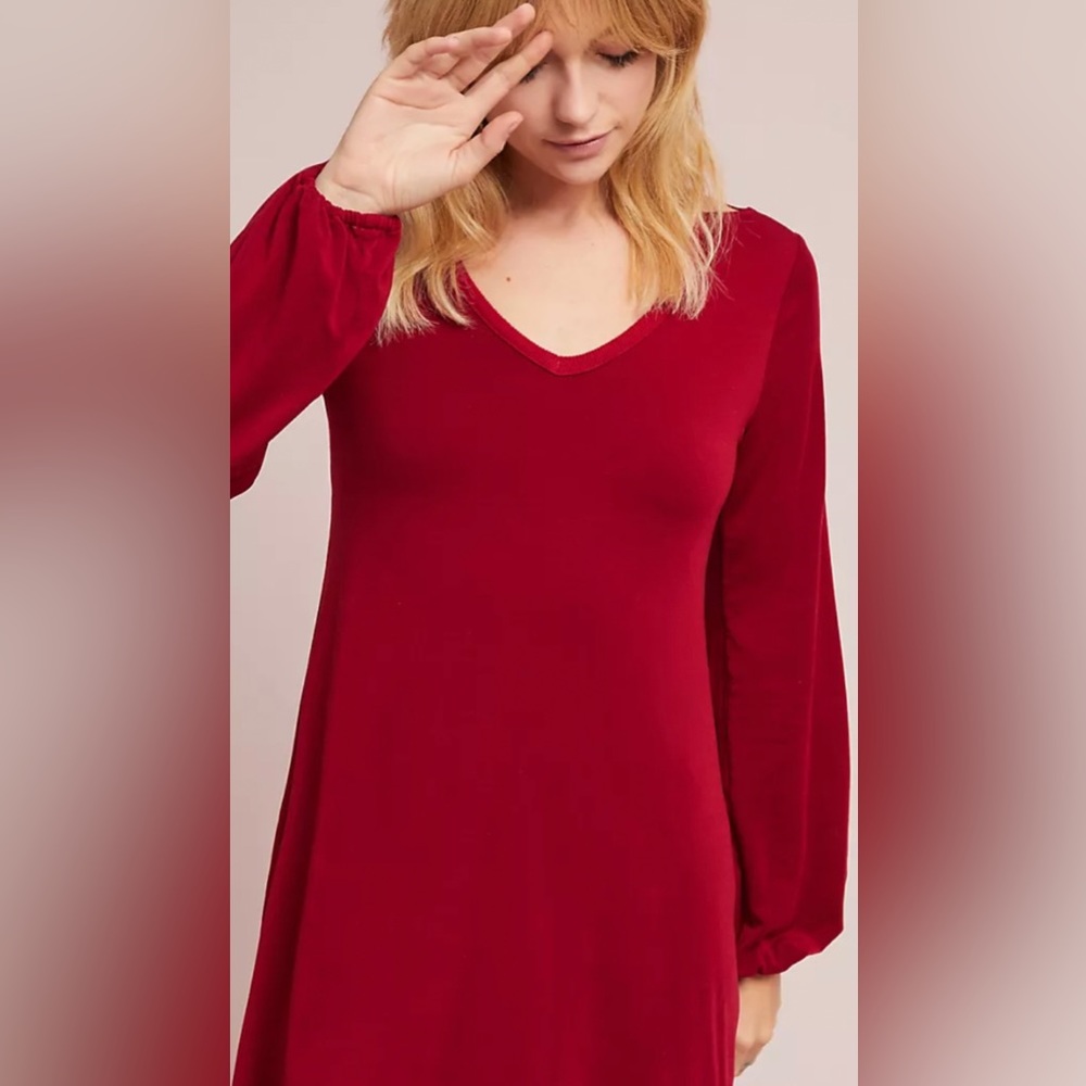 Anthropologie Michael Stars V-Neck Mini Dress Medium NWT Retail $138 - Picture 3 of 13